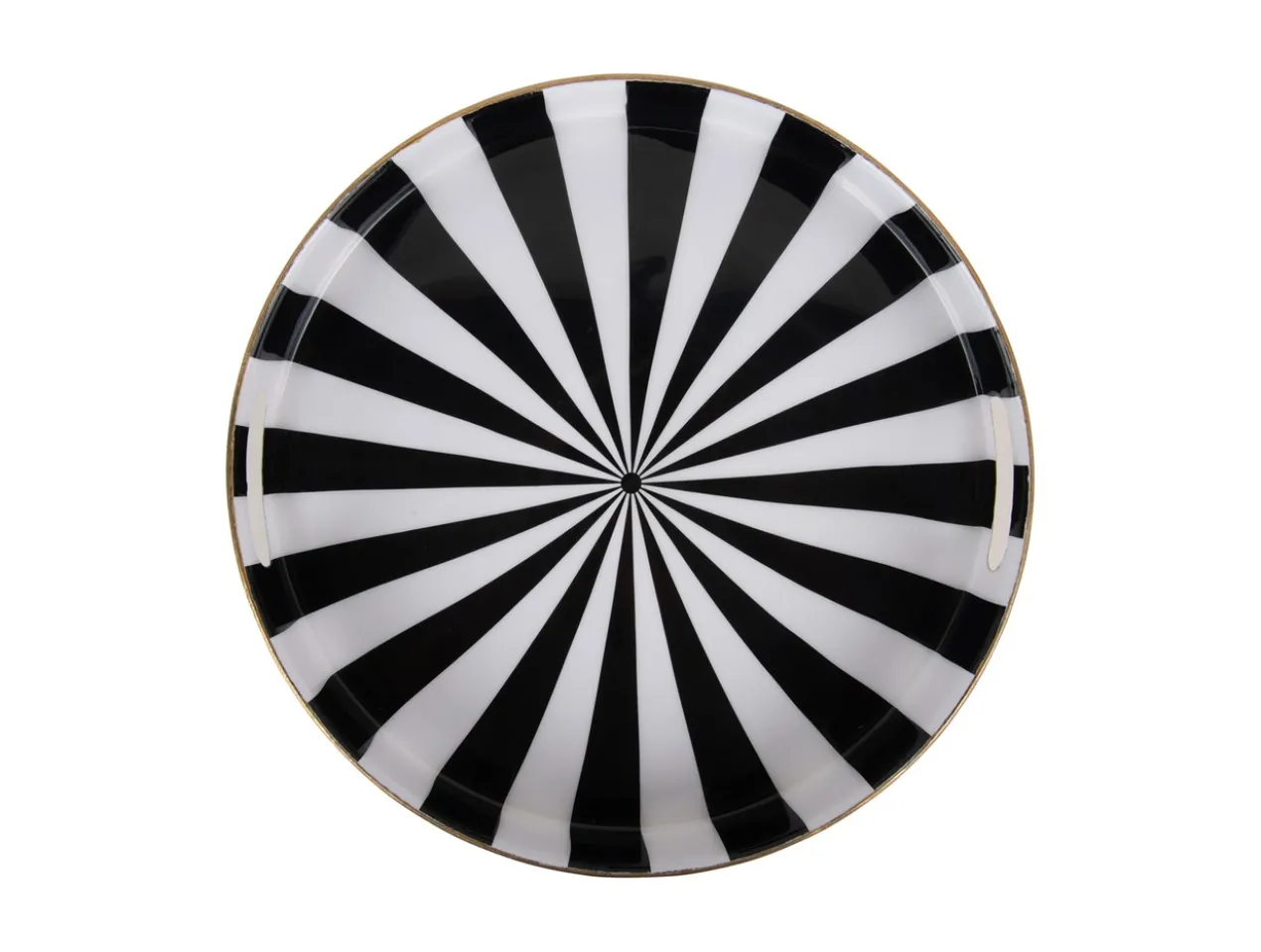Tray set Candy Swirl enamel black & white, Set of 2pcs