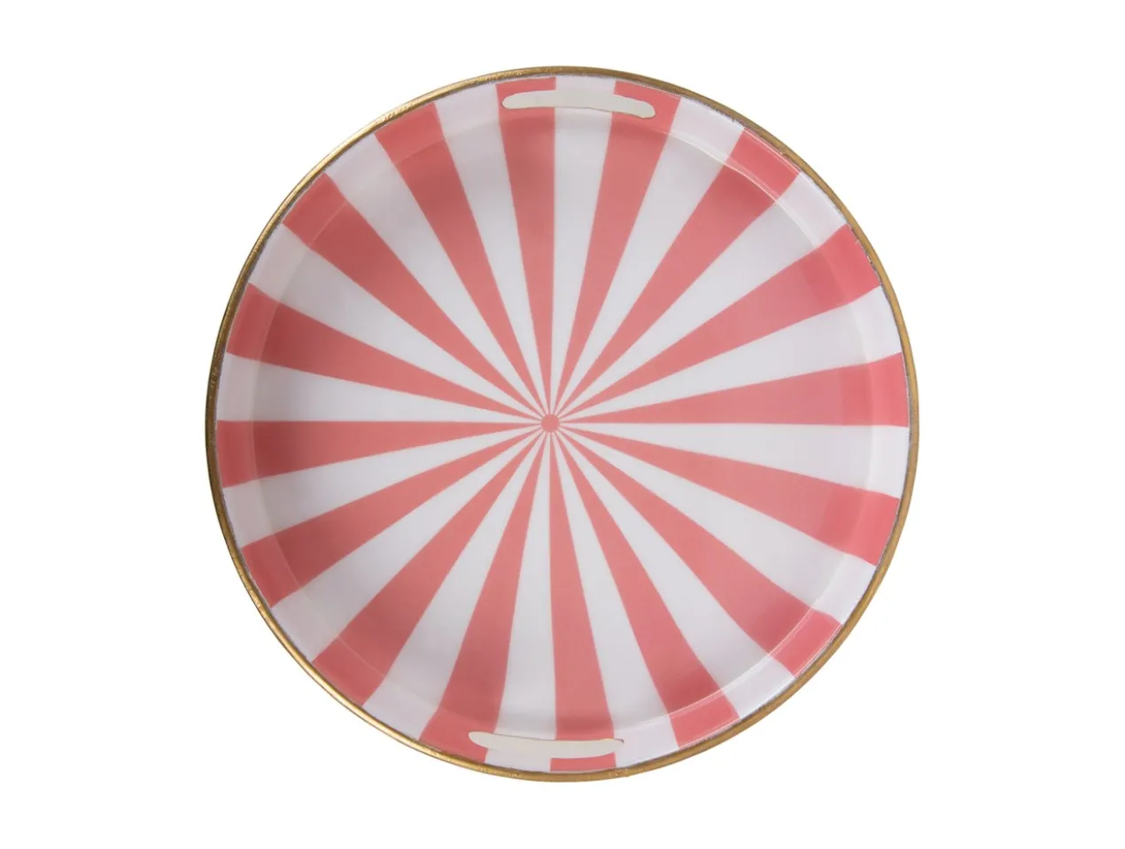 Tray set Candy Swirl enamel flamingo pink & white, Set of 2pcs