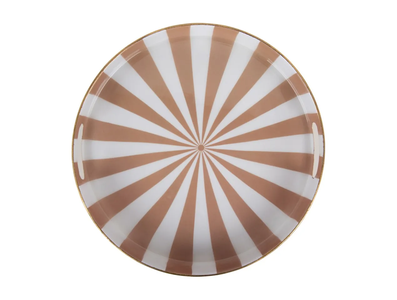 Tray set Candy Swirl enamel soft brown & white, Set of 2pcs