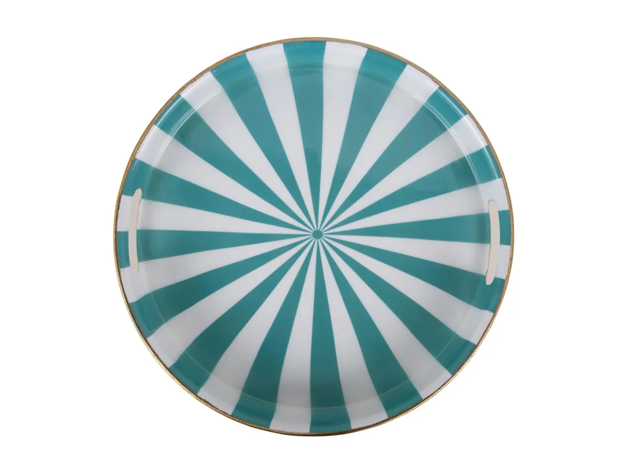 Tray set Candy Swirl enamel turquoise blue & white, Set of 2pcs