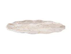 Tray Waved oval large marble brown
