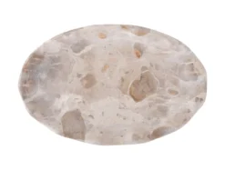 Tray Waved oval small marble brown