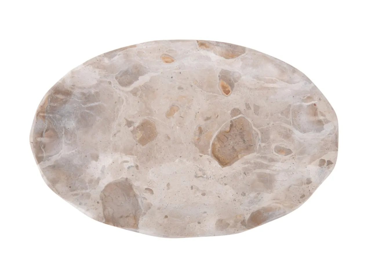 Tray Waved oval small marble brown