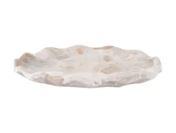 Tray Waved oval small marble brown