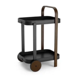 Trolley Bellwood bar en serveerwagen zwart/walnoot