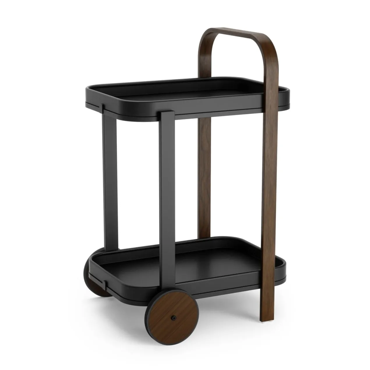 Trolley Bellwood bar en serveerwagen zwart/walnoot