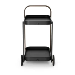 Trolley Bellwood bar en serveerwagen zwart/walnoot