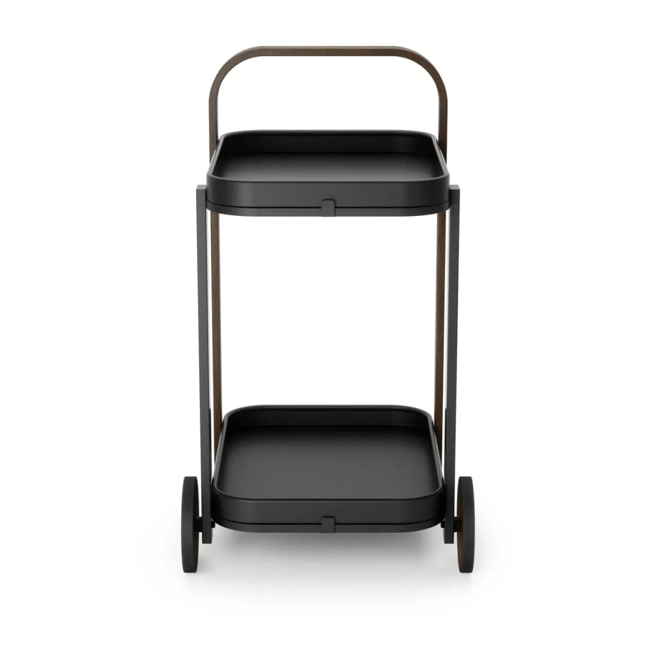 Trolley Bellwood bar en serveerwagen zwart/walnoot
