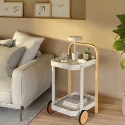 Trolley Bellwood bar en serveerwagen wit/naturel