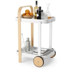Trolley Bellwood bar en serveerwagen wit/naturel