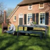 Tuinbank Bended Bench 140 grey blue