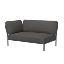 Tuinbank Level left corner dark grey