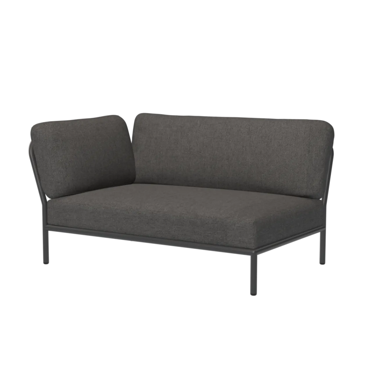 Tuinbank Level left corner dark grey