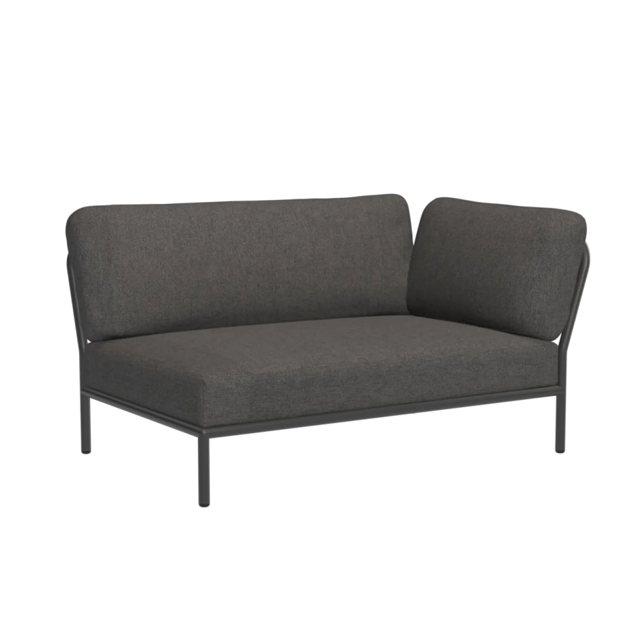 Tuinbank Level right corner dark grey