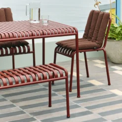 Tuinbank Palissade bench 120 cm iron red