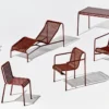 Tuinbank Palissade Cord Lounge iron red