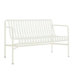 Tuinbank Palissade Dining met armleuning cream white