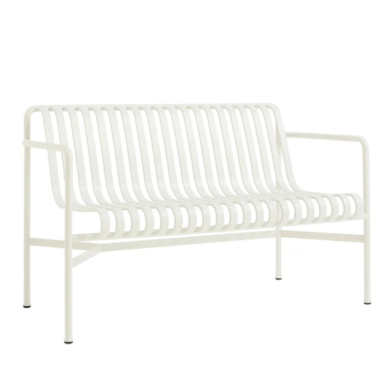 Tuinbank Palissade Dining met armleuning cream white