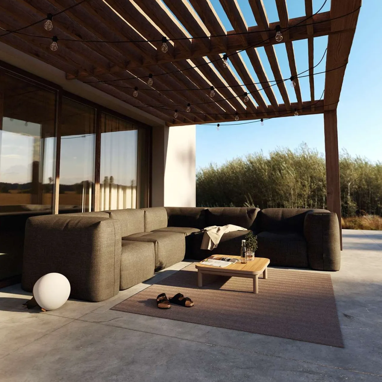 Tuinbank Soft Sofa corner noir