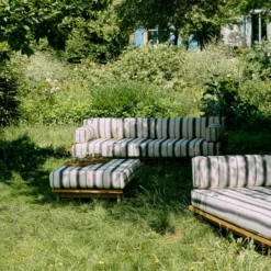 Tuinbank teak chalkstripe