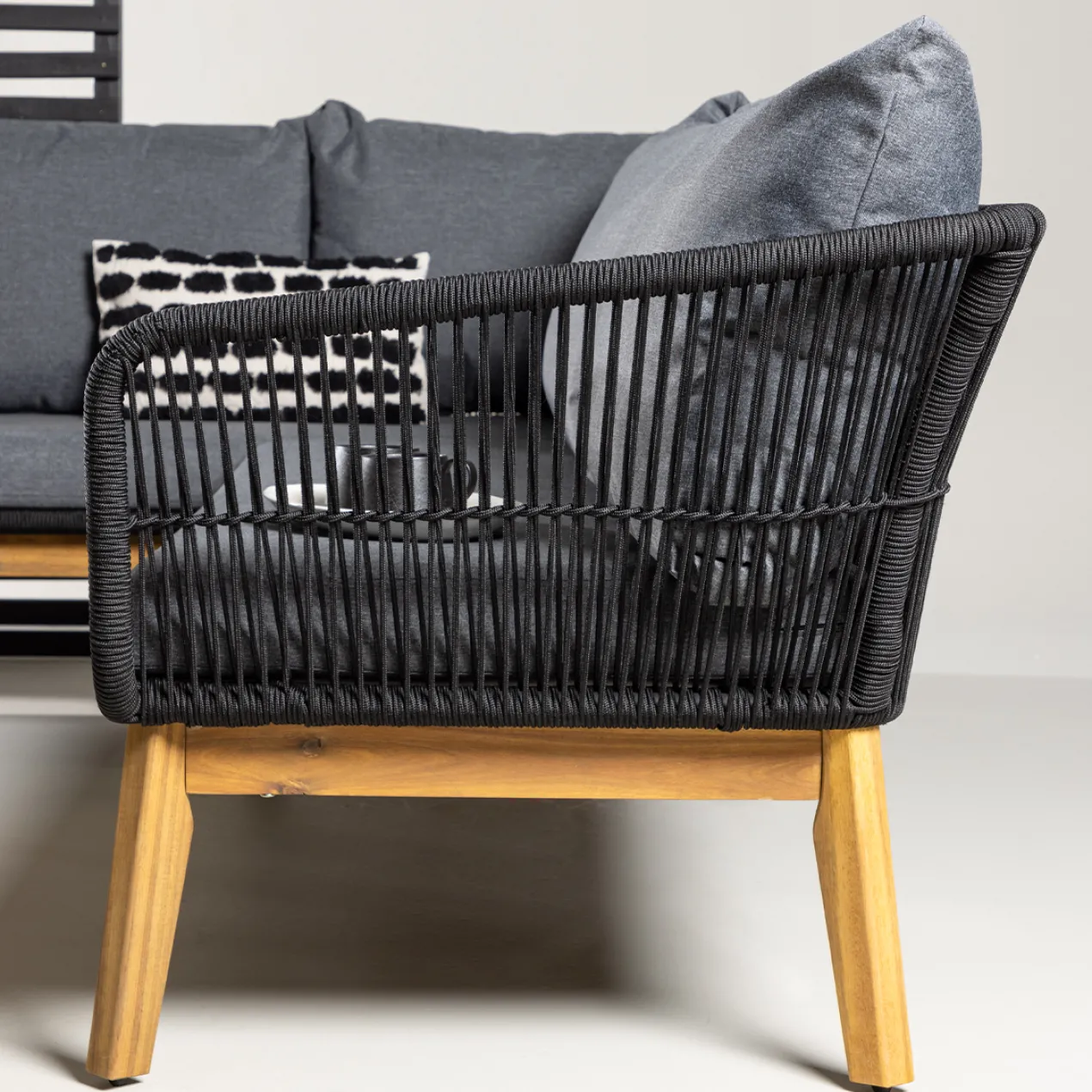 Tuin loungeset grijs Pam - met zitkussens Grijs