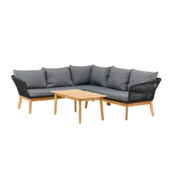 Tuin loungeset grijs Pam - met zitkussens Grijs