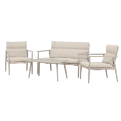 Tuin loungeset Margret beige - bank, stoelen & tafel