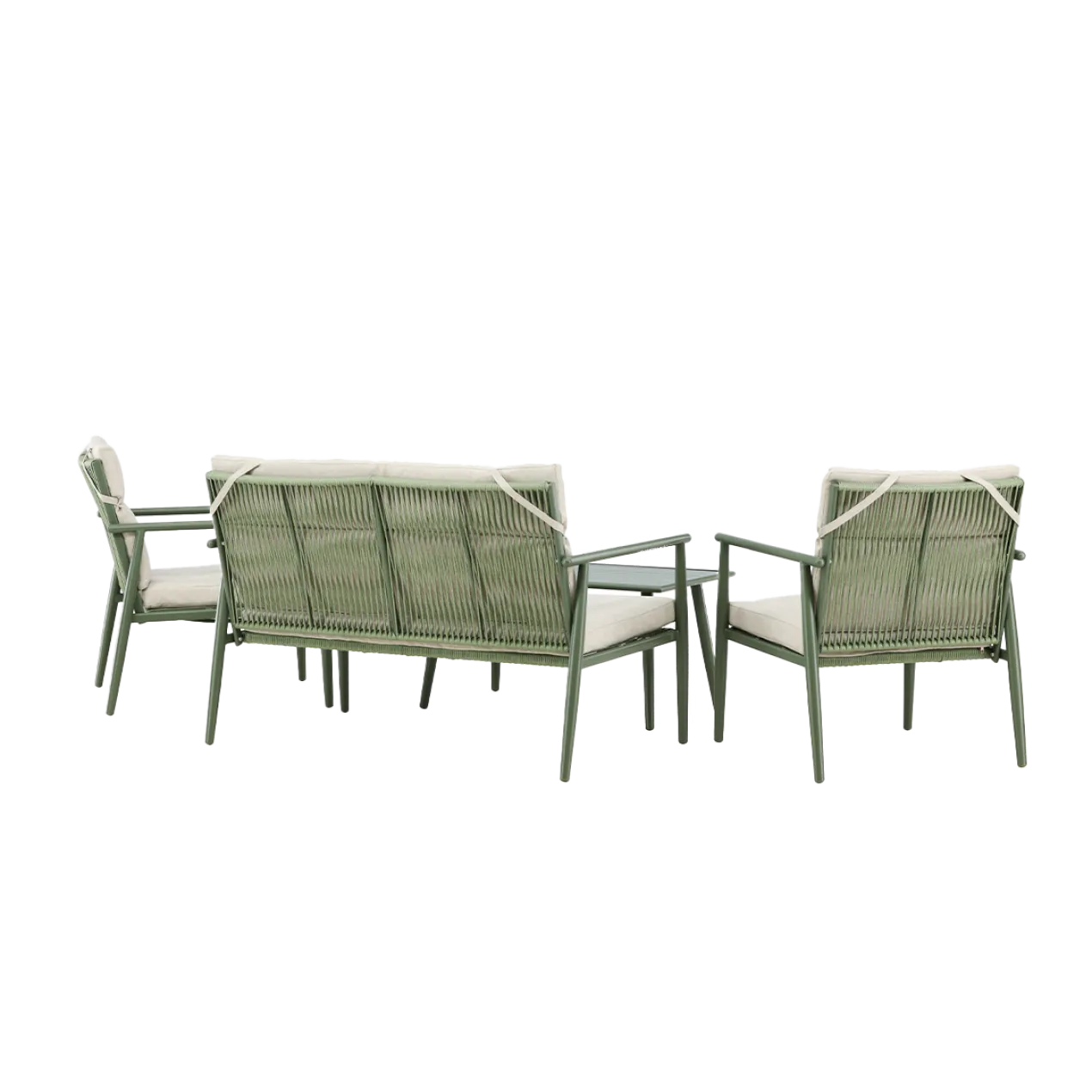 Tuin loungeset Margret - met zitkussens Groen - beige kussens