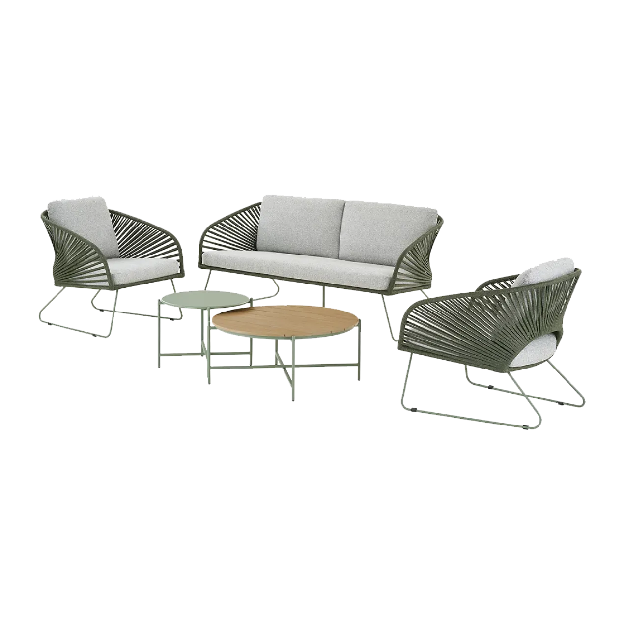 Tuin loungeset Mischa 5-delig - met zitkussens Groen