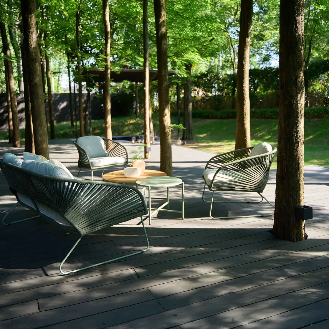 Tuin loungeset Mischa 5-delig - met zitkussens Groen