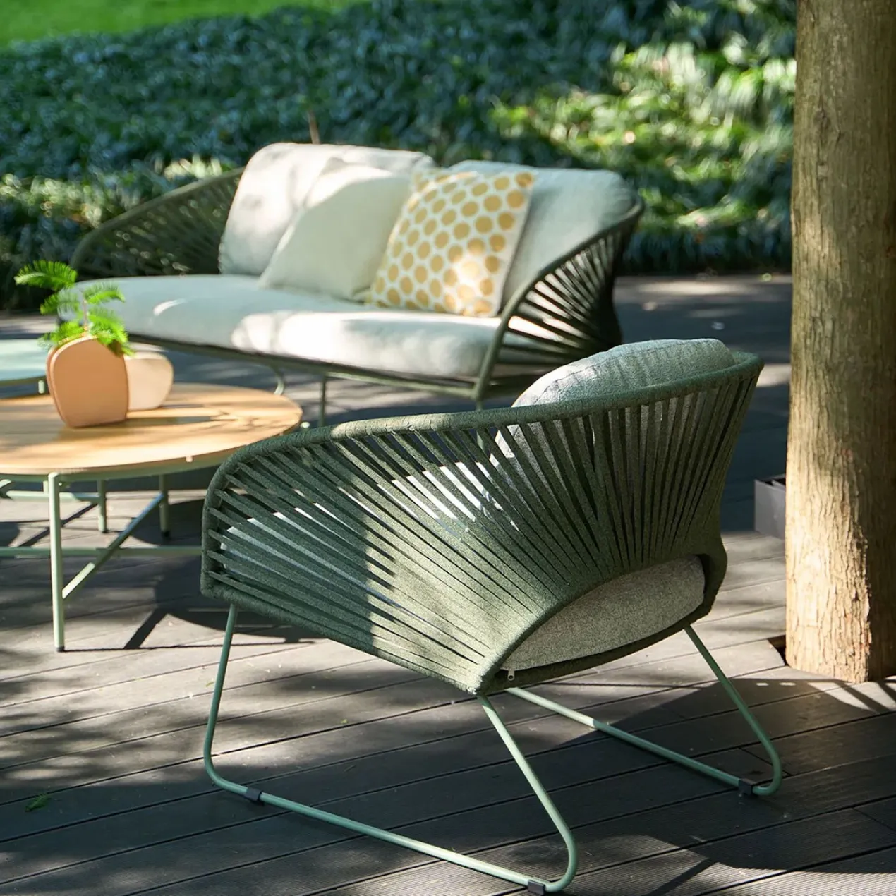 Tuin loungeset Mischa 5-delig - met zitkussens Groen