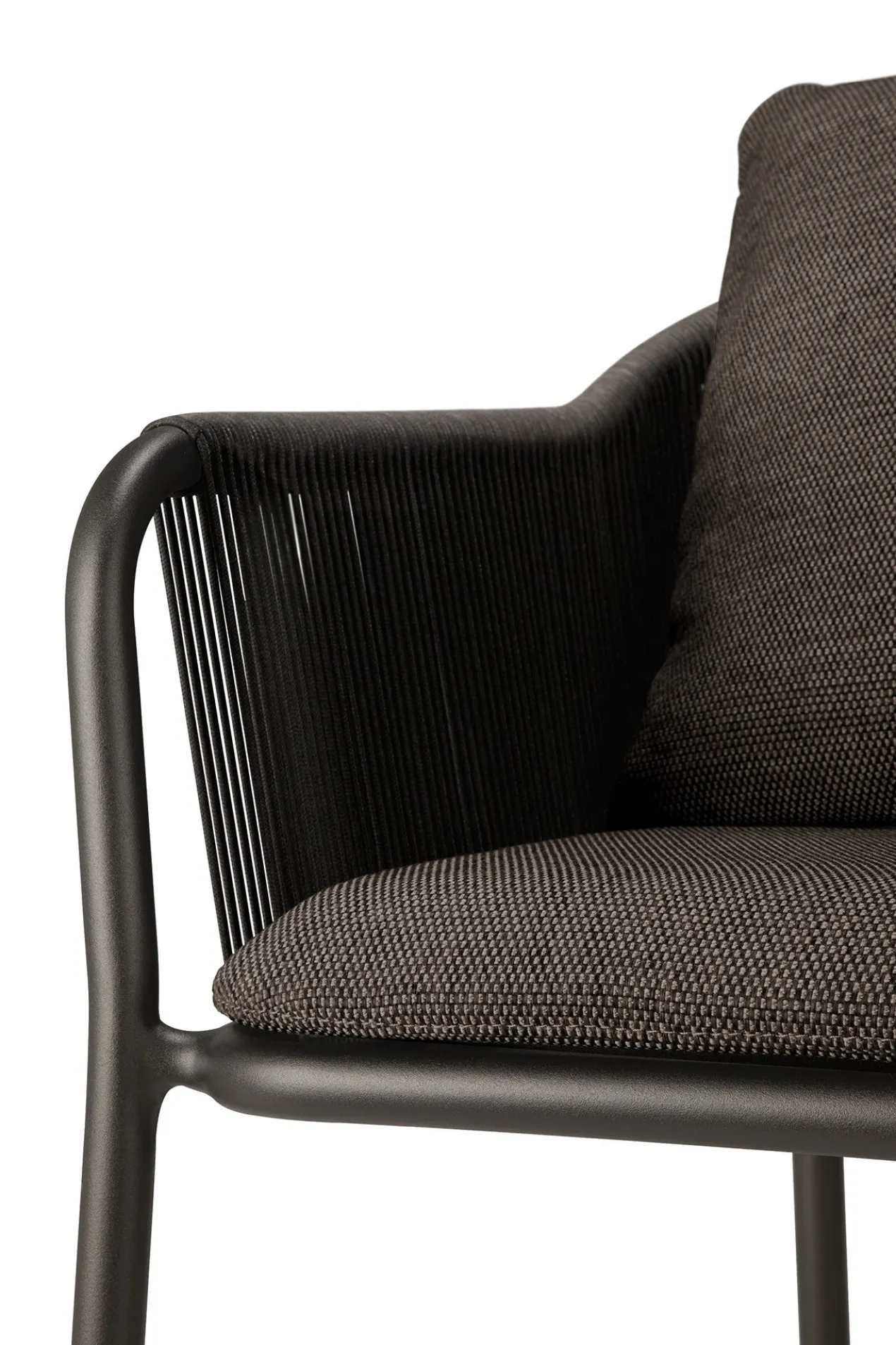 Tuinstoel Capitan met armleuning dark bronze/koord