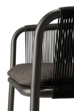 Tuinstoel Capitan met armleuning dark bronze/koord