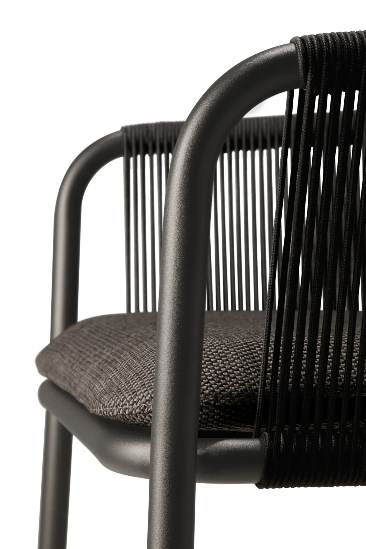 Tuinstoel Capitan met armleuning dark bronze/koord