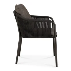 Tuinstoel Capitan met armleuning dark bronze/koord