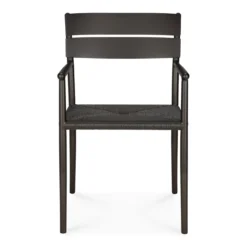 Tuinstoel Elin dark bronze/koord met armleuning