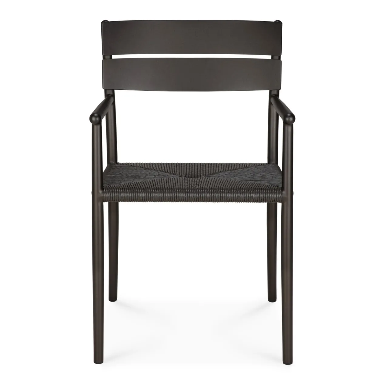 Tuinstoel Elin dark bronze/koord met armleuning