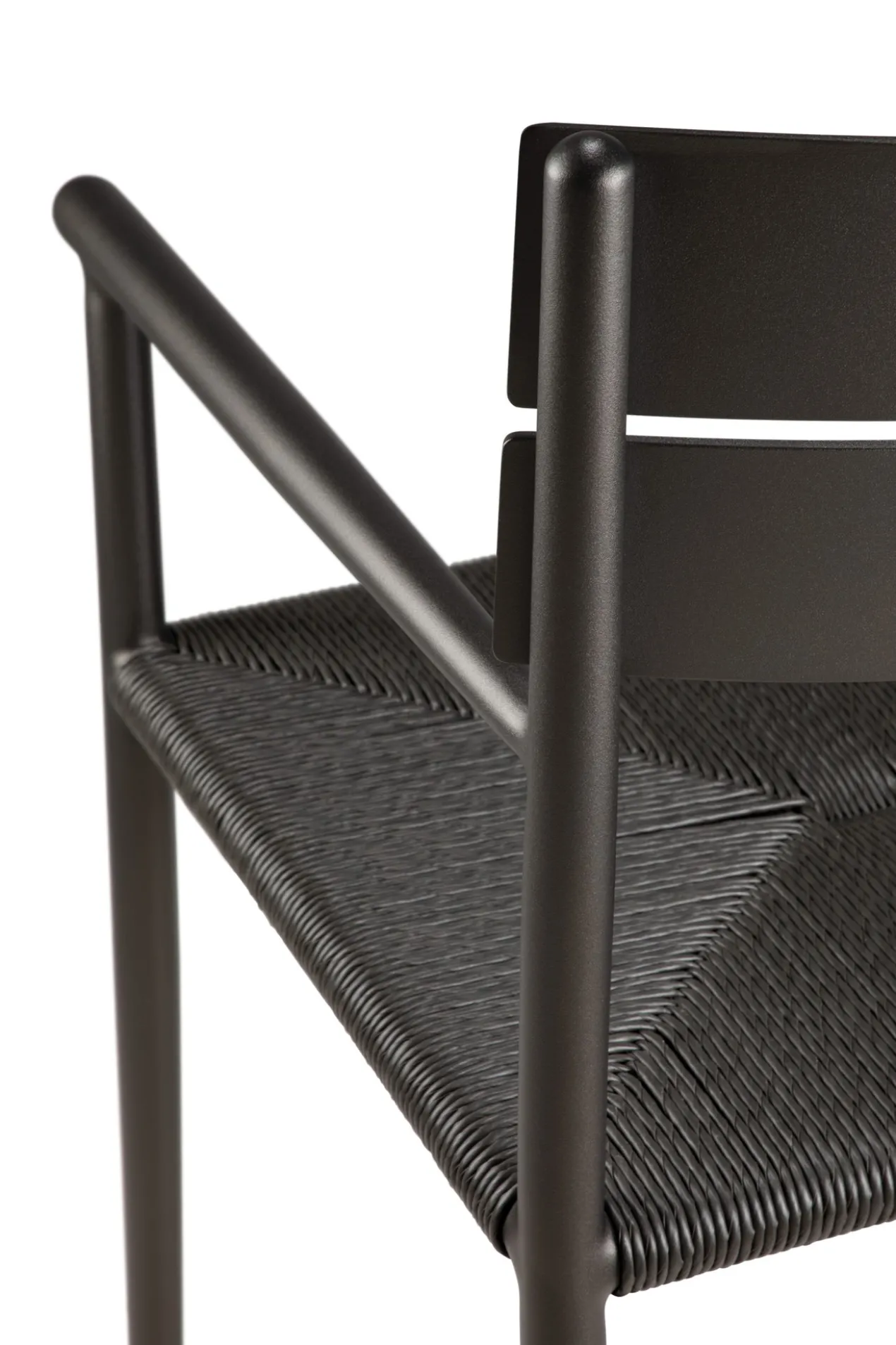 Tuinstoel Elin dark bronze/koord met armleuning