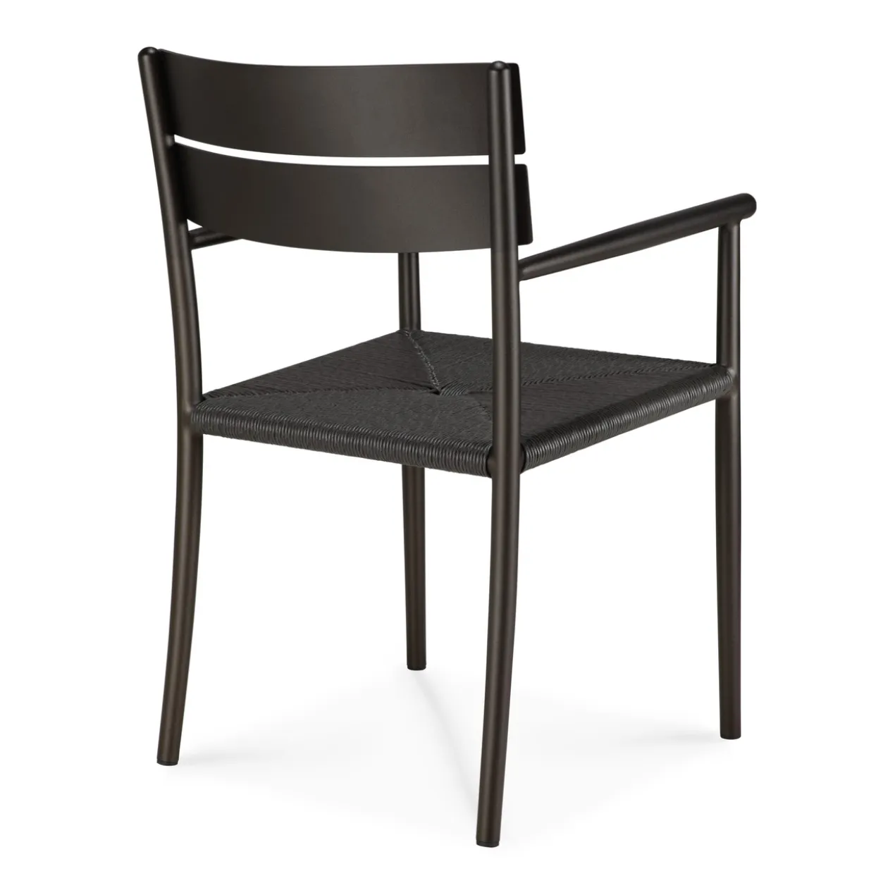 Tuinstoel Elin dark bronze/koord met armleuning
