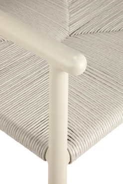 Tuinstoel Elin sand/koord met armleuning