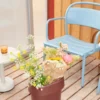 Tuinstoel Linear Steel lounge armchair pale blue