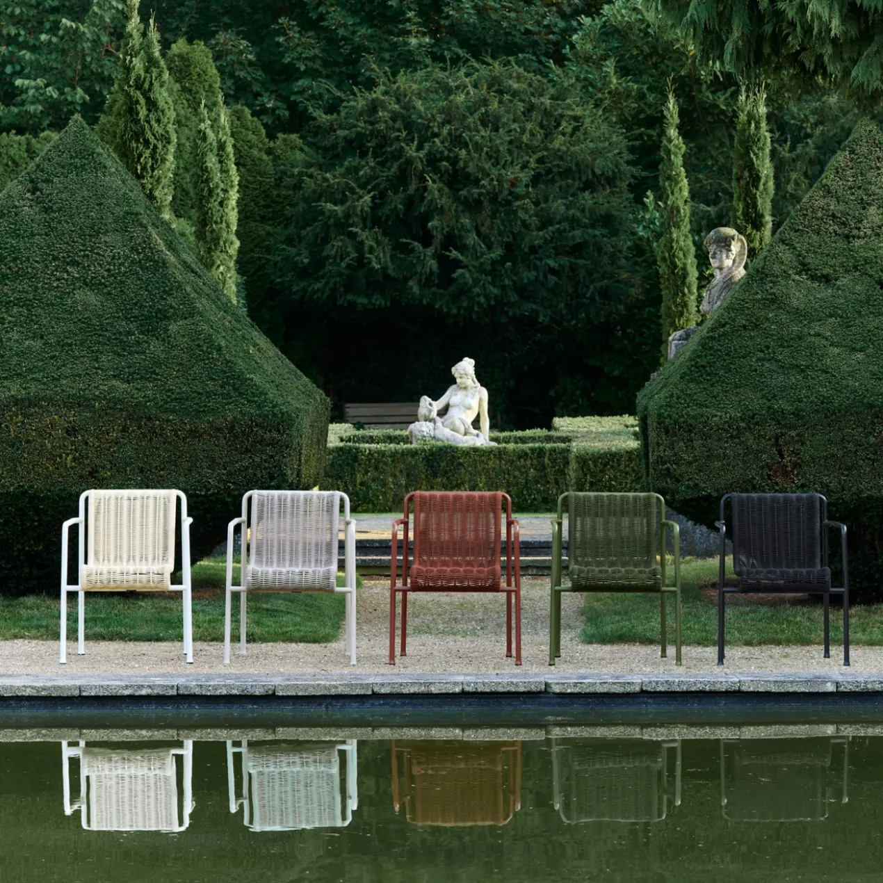 Tuinstoel Palissade Cord Dining met armleuning sky grey