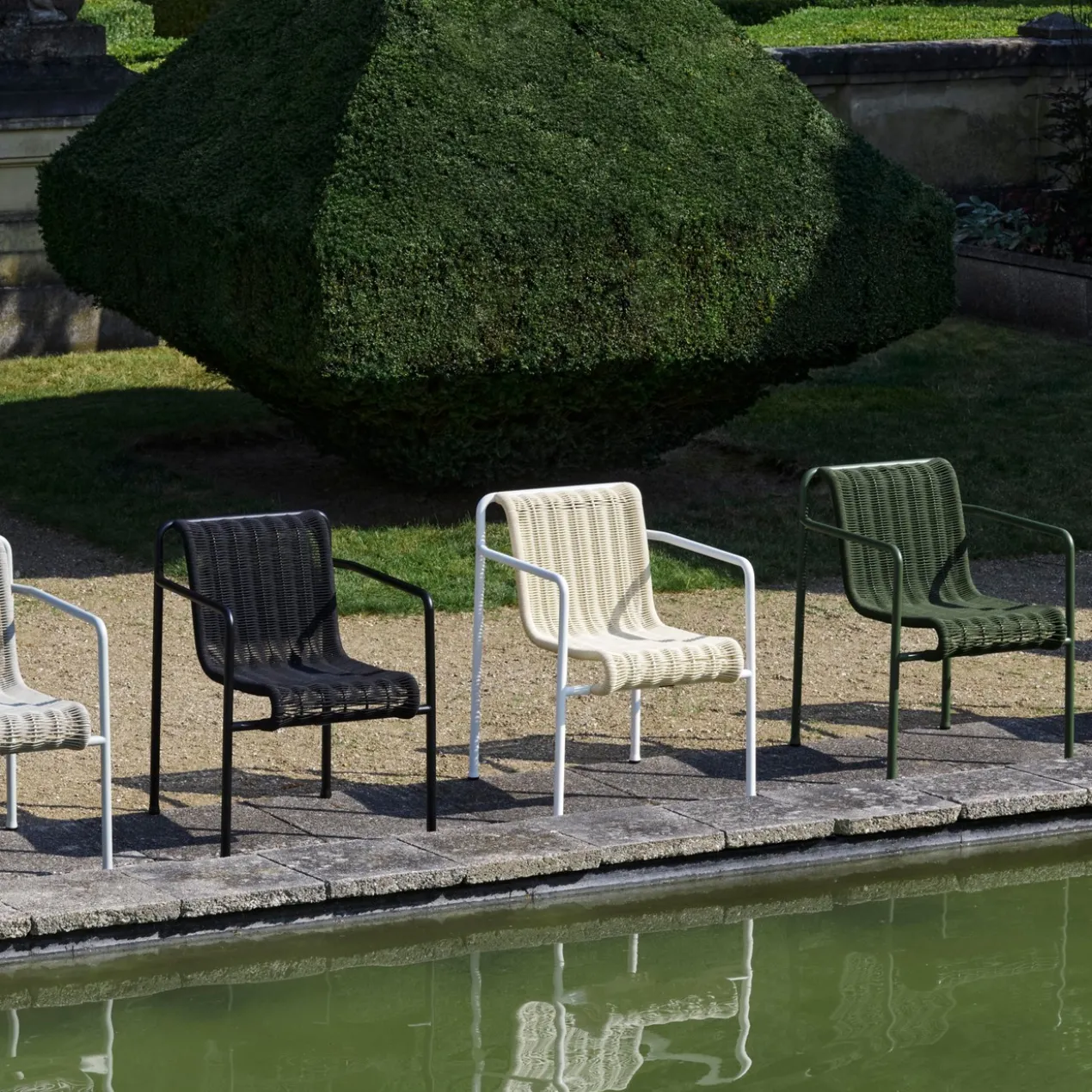 Tuinstoel Palissade Cord Dining met armleuning cream white