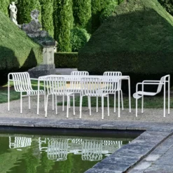 Tuinstoel Palissade Dining met armleuning cream white