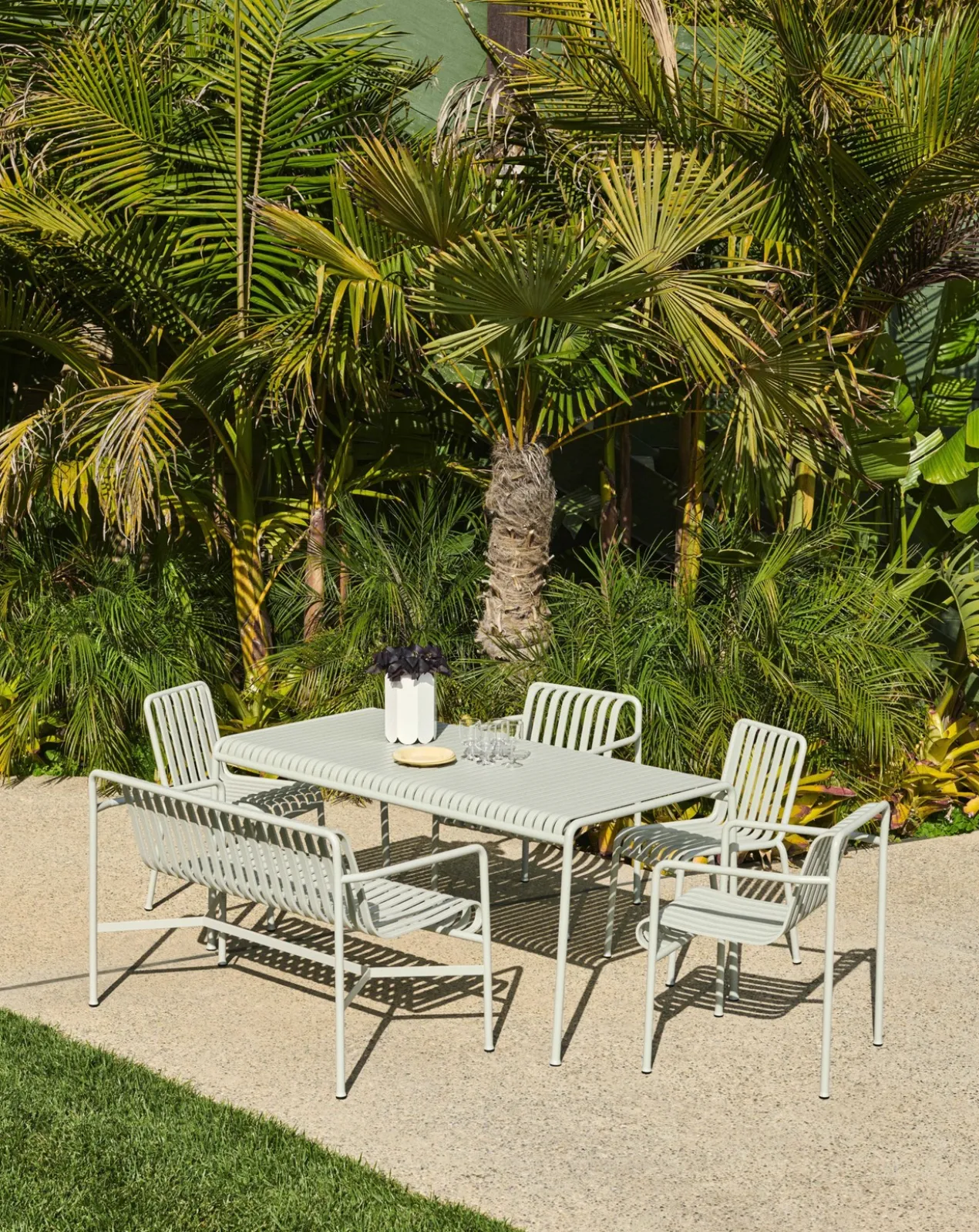 Tuinstoel Palissade Dining met armleuning sky grey
