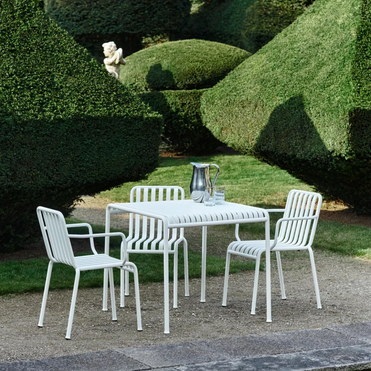 Tuinstoel Palissade met armleuning cream white