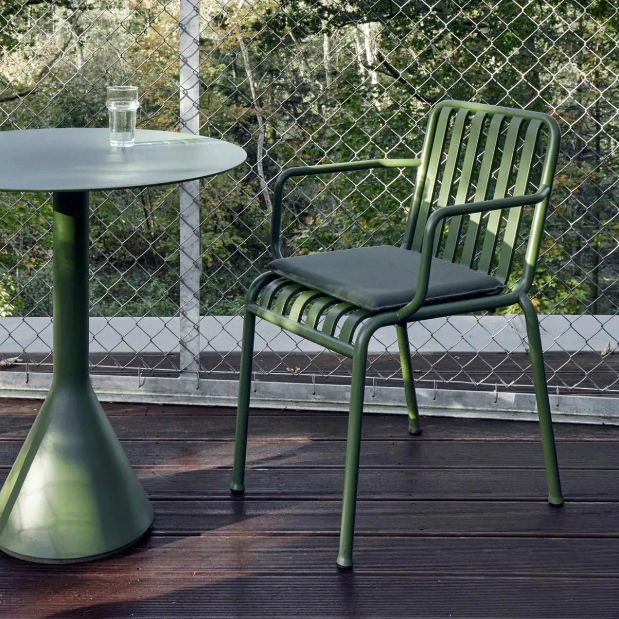 Tuinstoel Palissade met armleuning olive