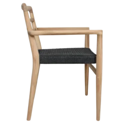 Tuinstoel Verano met armleuning zwart