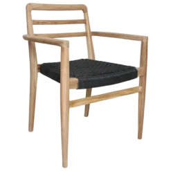 Tuinstoel Verano met armleuning zwart