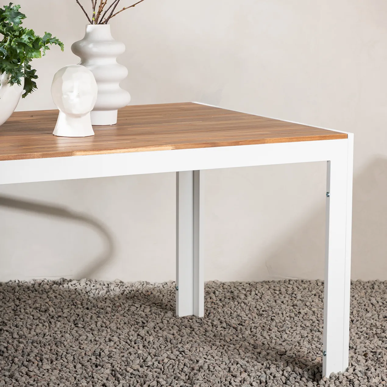 Tuintafel Lasse aluminium - houten tafelblad Zwart
